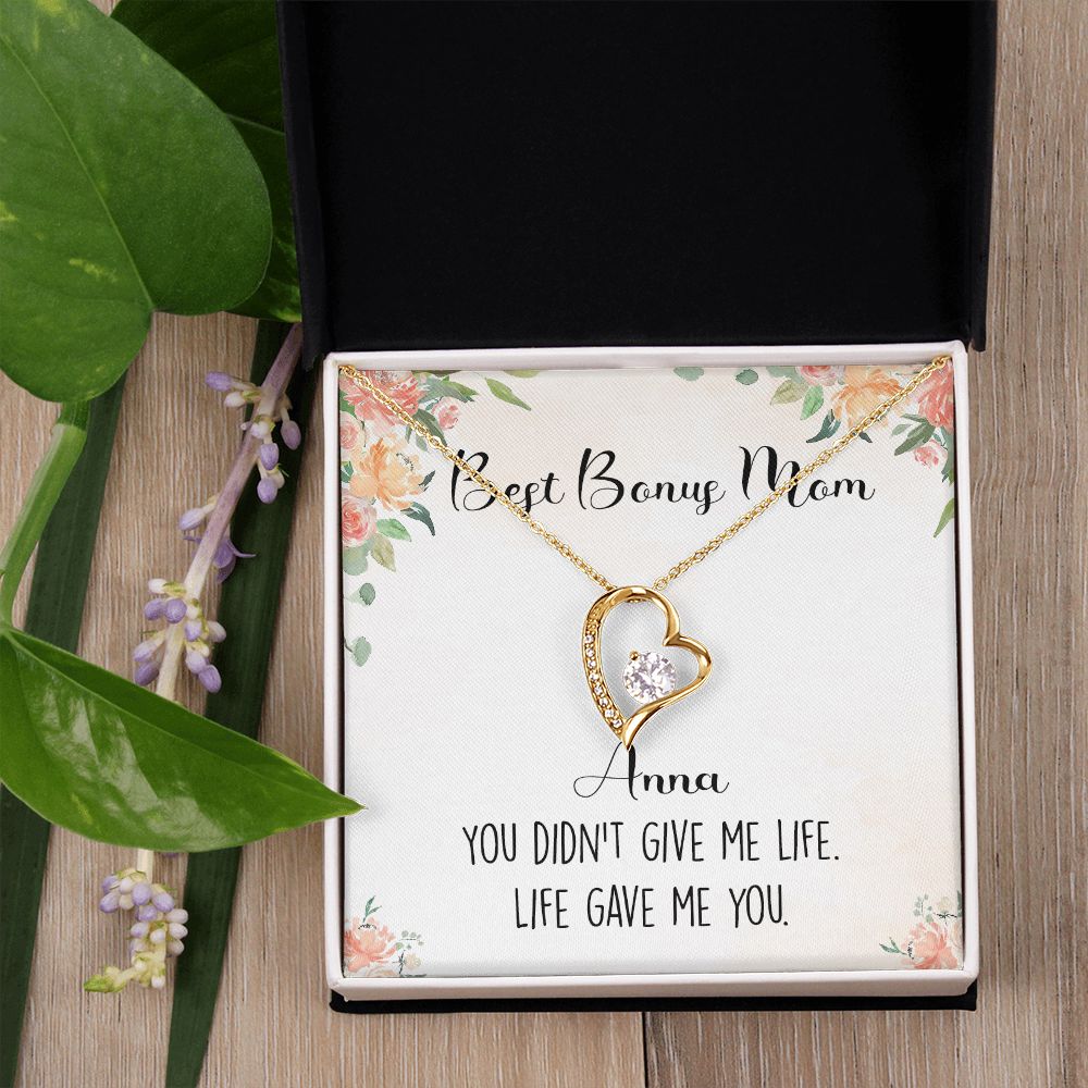 To My Stepmom Necklace from Stepdaughter Birthday Gifts for Stepmom Stepmother Gifts for Second Mom Gifts for Stepmom from Bonus Daughter Stepmom Gifts for Birthday Mothers Day 301 Forever Love Necklace