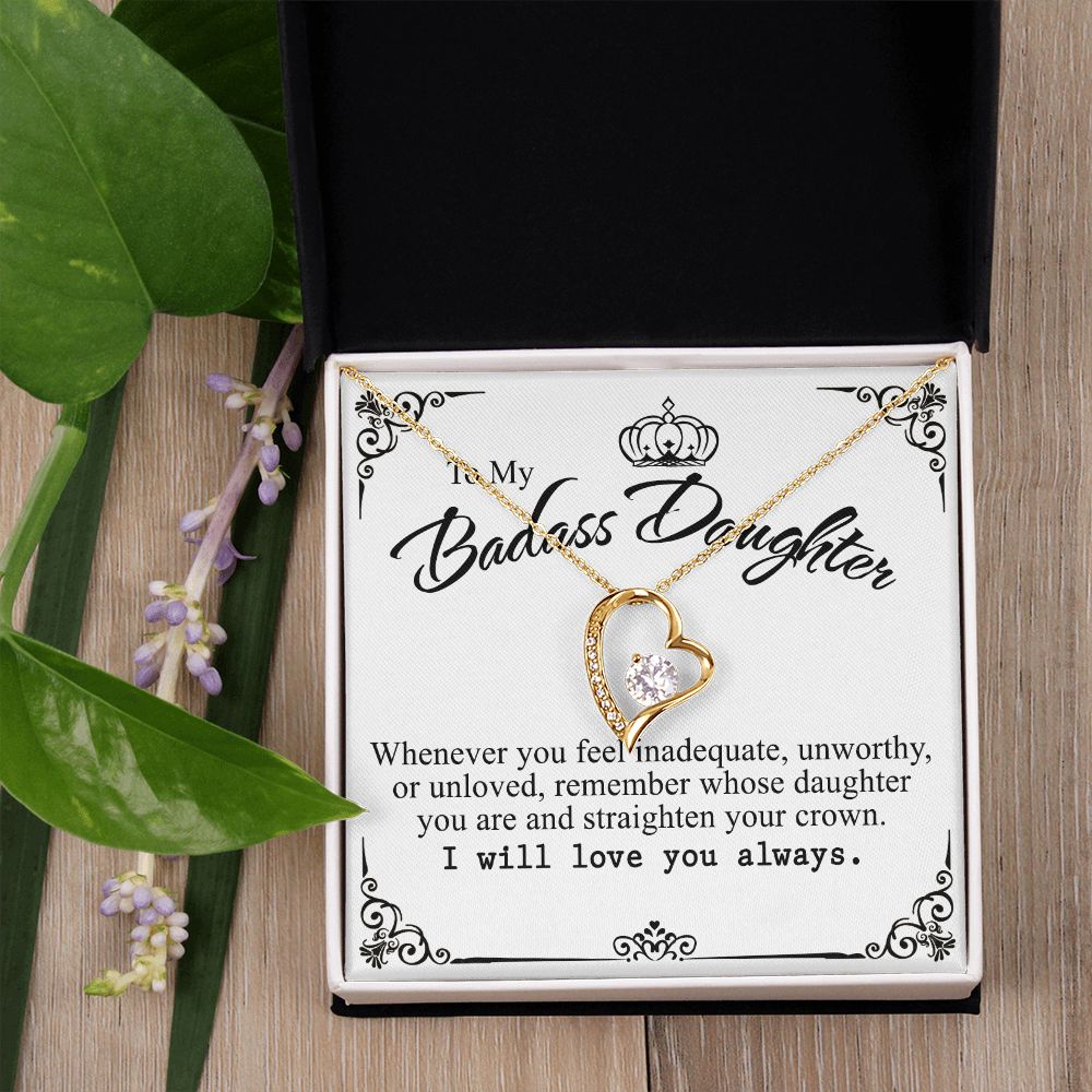 Bonus Daughter Gifts From Stepdad, Step Daughter Gifts From Stepmom, Stepdaughter Gifts From Stepdad, Father Stepdaughter Necklace, To My Bonus Daughter Necklaces, Christmas Gifts For Bonus7 Forever Love Necklace