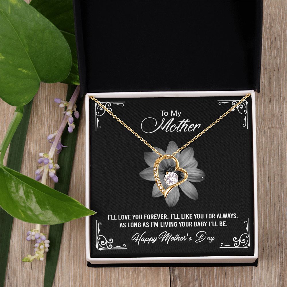 Mom Necklace Gifts for Mom from Daughter to Mom Gifts for Mothers Day from Daughter, To My Mom Necklace from Daughter to Mom Birthday Gifts Necklace with Message Card and Gift Box2247 Forever Love Necklace
