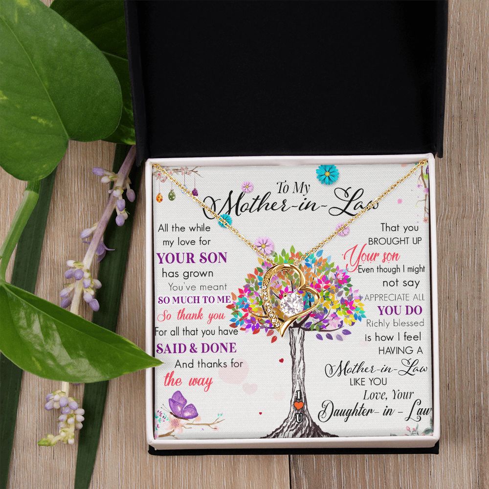 To My Mom Tree Necklace Pendant Gift From Daughter In Law Necklace Said And Done Gift For To Mom Happy Mother's Day Mother In Law Gift On Birthday Anniversary Gift 30821 Forever Love Necklace