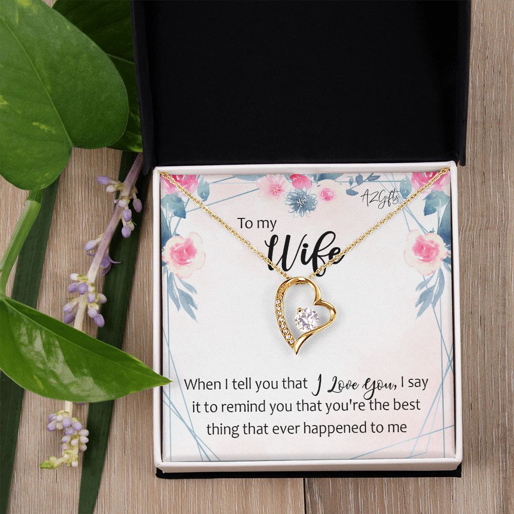 To My Wife Necklace from Husband, Personalized Necklace for Women, Luxury Necklace for Wife from Man Men, Wedding Anniversary Present For Wife, Beautiful Wife Jewelry Christmas Birthday Gifts For Wife Forever Love Necklace