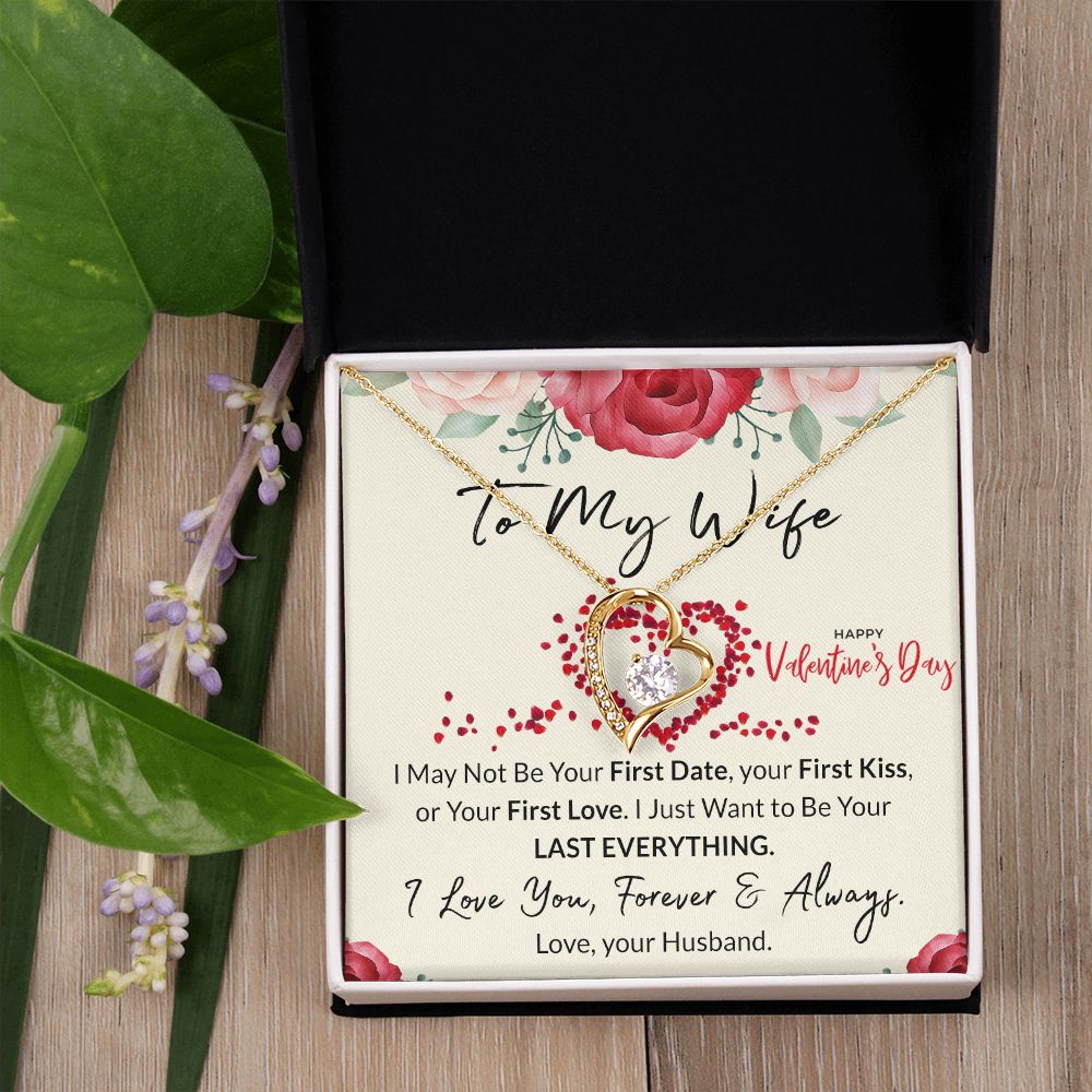 To My Wife Necklace from Husband, Personalized Necklace for Women, Luxury Necklace for Wife from Man Men, Wedding Anniversary Present For Wife, Beautiful Wife Jewelry Christmas Birthday Gift For Wife23 Forever Love Necklace