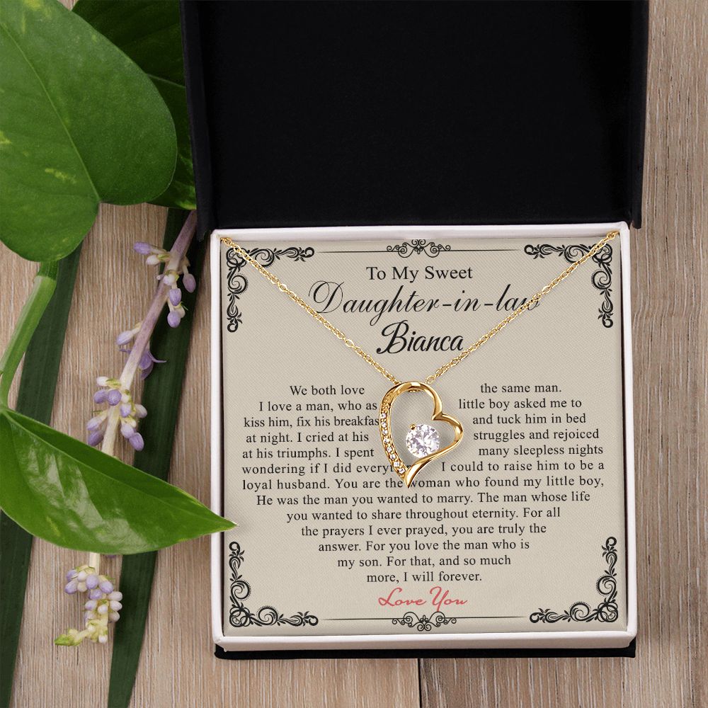 Daughter In Law Gifts Ideas, Daughter In Law Necklace, Gifts For Future Daughter In Law, Daughter In Law Birthday Gifts, Daughter-in-law Gifts From Mother In Law, Birthday Gifts For Daughter4 Forever Love Necklace
