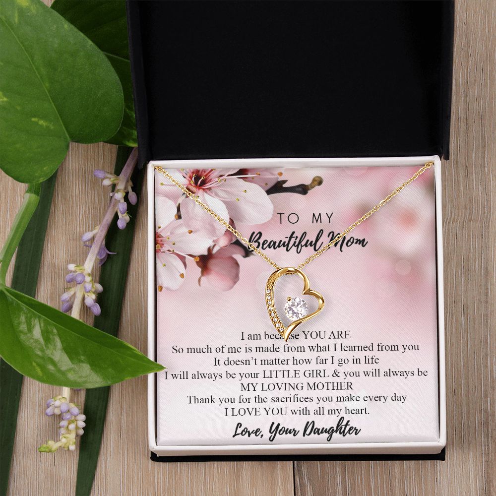 Mom Necklace Gifts for Mom from Daughter to Mom Gifts for Mothers Day from Daughter, To My Mom Necklace from Daughter to Mom Birthday Gifts Necklace with Message Card and Gift Box2246 Forever Love Necklace
