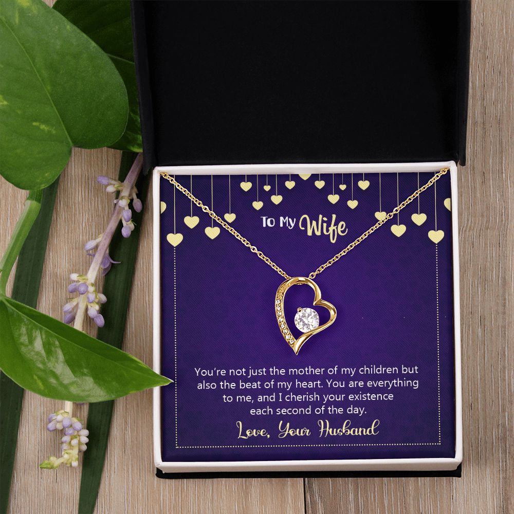 To My Wife Necklace, Wedding Anniversary Jewelry For Women, Necklace For Wife from Husband, Gift For Wife Birthday Gifts From Husband Necklace, Jewelry With Message Card In A Gift Box10 Forever Love Necklace