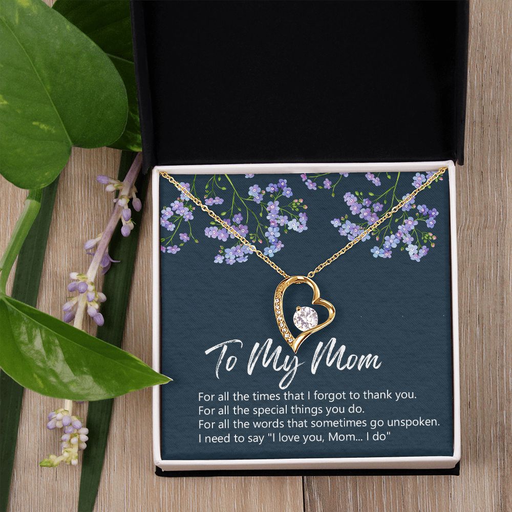 To My Mom Necklace Jewelry Gift, Birthday Gift For Mom, Mother's Day Gift For Mom, Message Card Jewelry Gift For Mom, Meaningful Mom Gift Forever Love Necklace