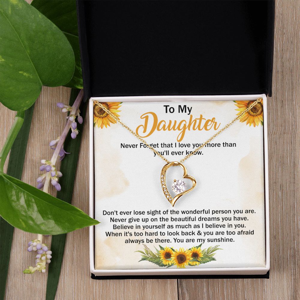 Jewelry Pendant Present for Daughter, To My Daughter Gift Necklace from Mom, Mother Daughter Gift Ideas, Birthday Christmas Gift Graduation Gifts for Daughters, Mother and Daughter Necklace 11 Forever Love Necklace
