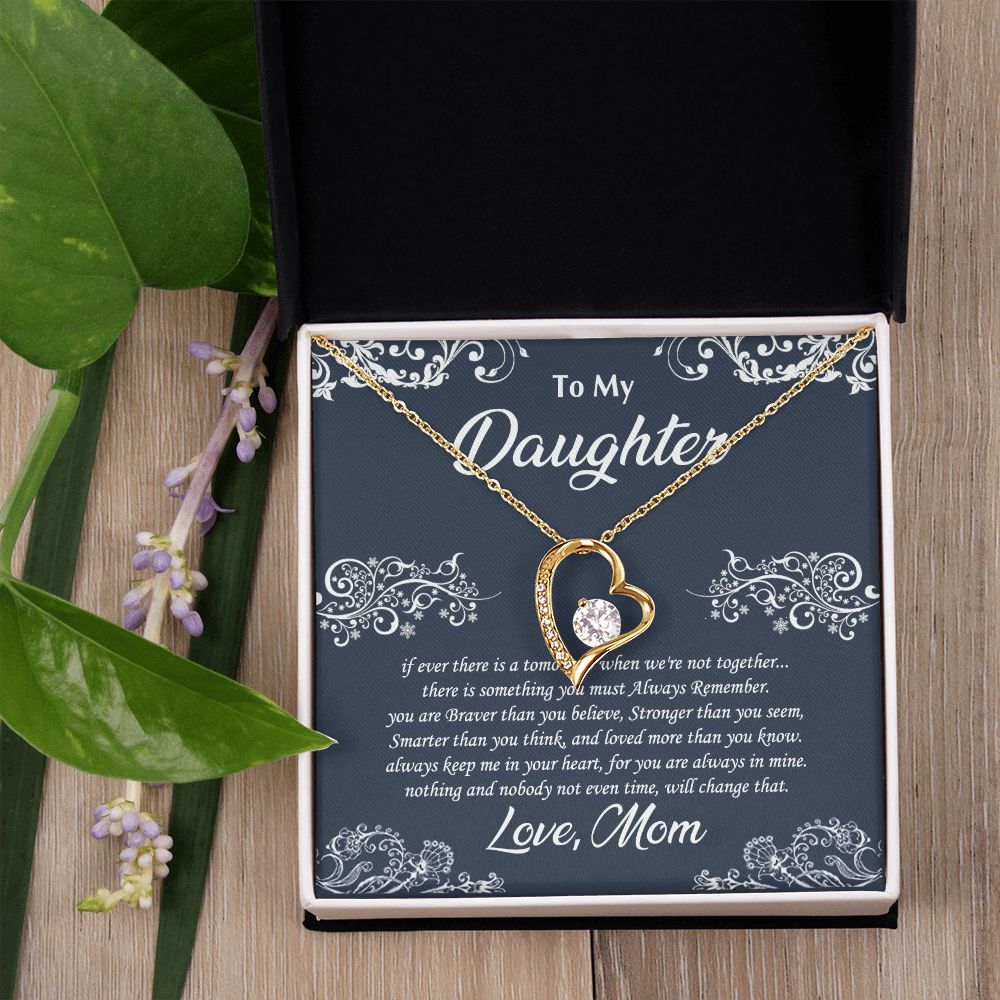 Jewelry Pendant Present for Daughter, To My Daughter Gift Necklace from Mom, Mother Daughter Gift Ideas, Birthday Christmas Gift Graduation Gifts for Daughters, Mother and Daughter Necklace 19 Forever Love Necklace