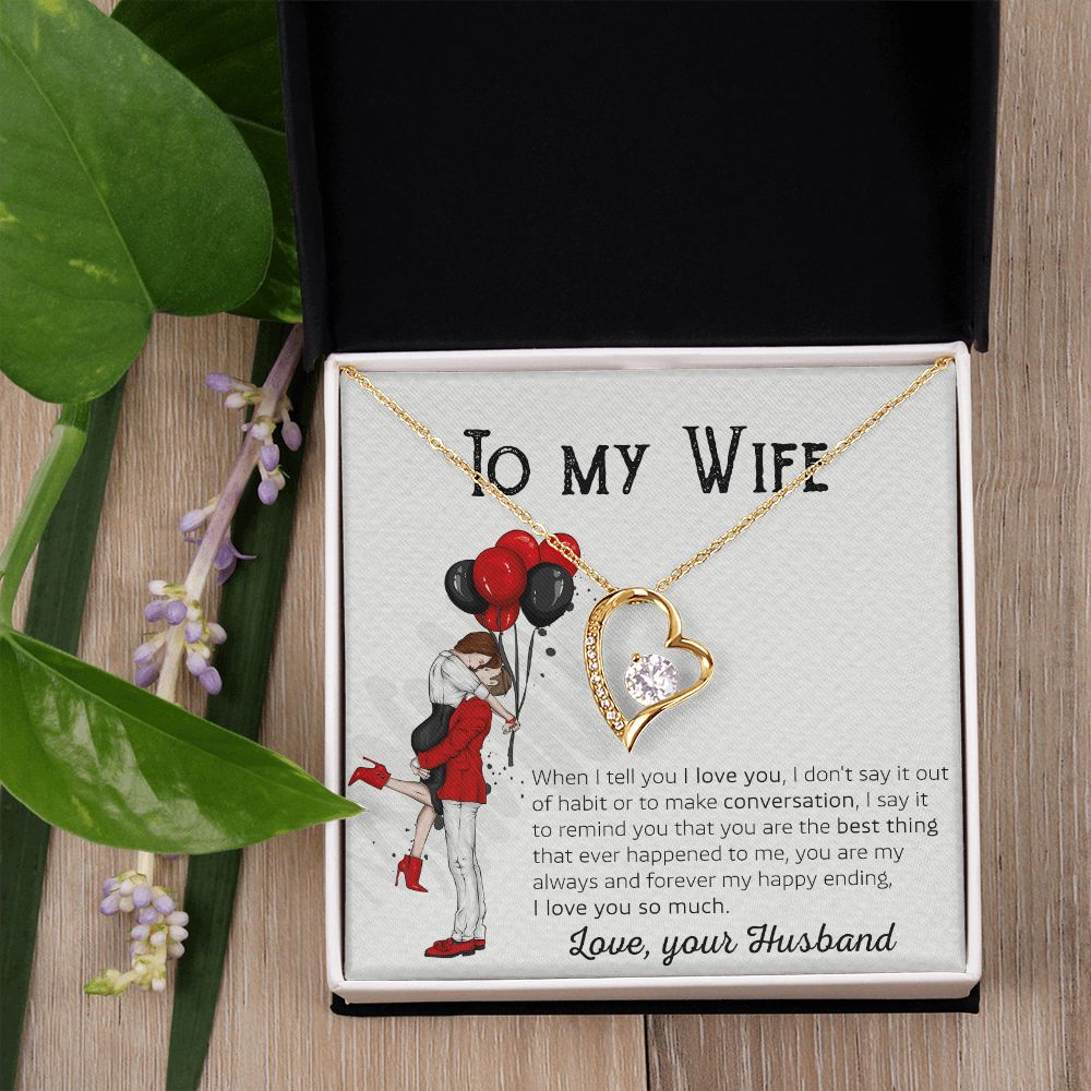 Birthday Gifts For Wife, Necklace Gifts For Wife From Husband, To My Wife Jewelry For Women , To My Wife Necklace  from Husband Wedding Anniversary Present For Wife, Beautiful Wife Jewelry Christmas 7 Forever Love Necklace