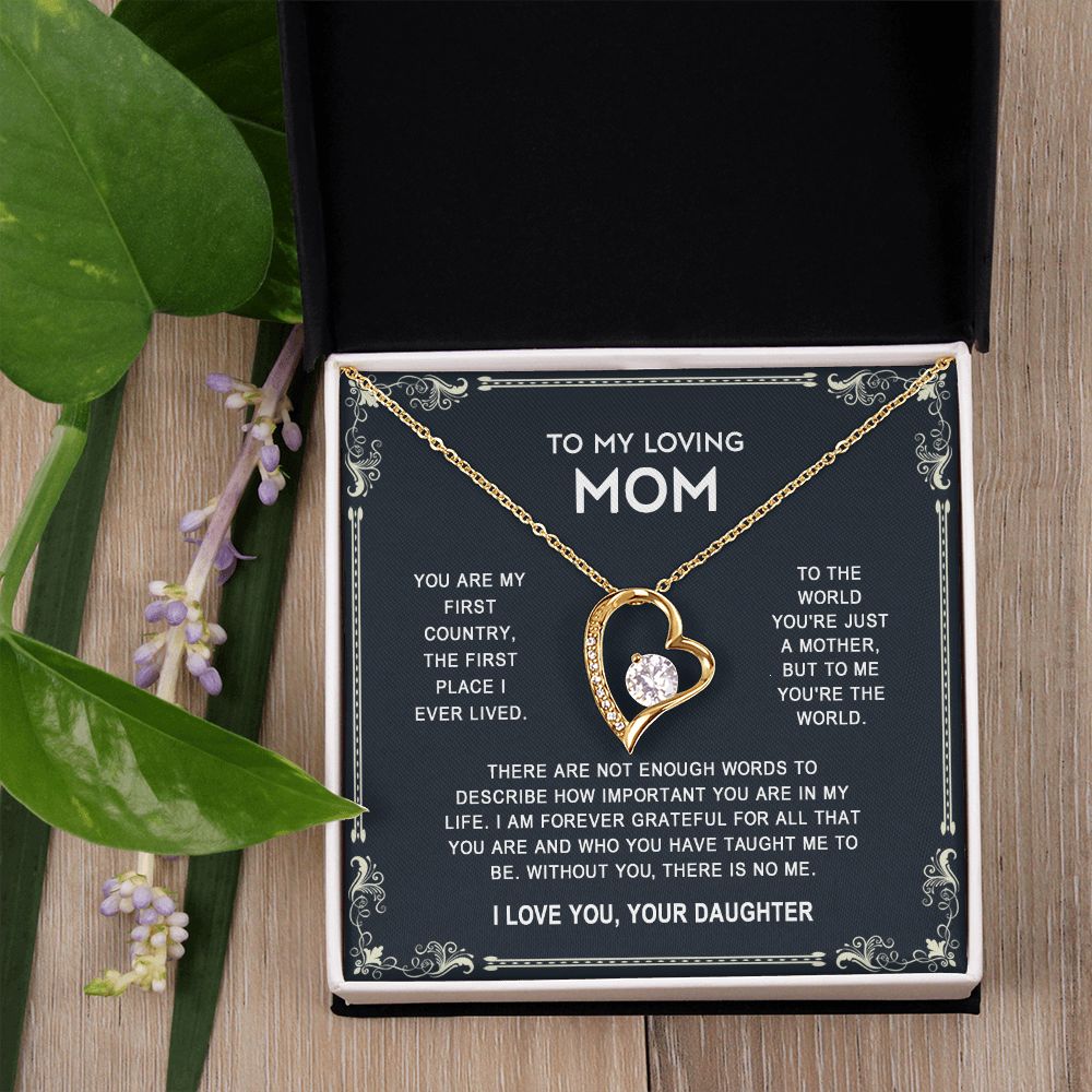 To My Mom Necklace, Gift For Mom, Mother's Day Gift from Daughter, Mom Jewelry Gift for Mothers Day, Birthday Gift for Mother, Moms Gift from Daughter Son, Necklace for Mom Mother 14 Forever Love Necklace