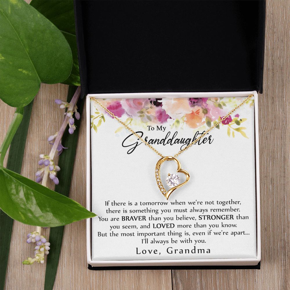 To My Granddaughter Love Knot Necklace, Graduation Gift For Girl From Grandma Forever Love Necklace