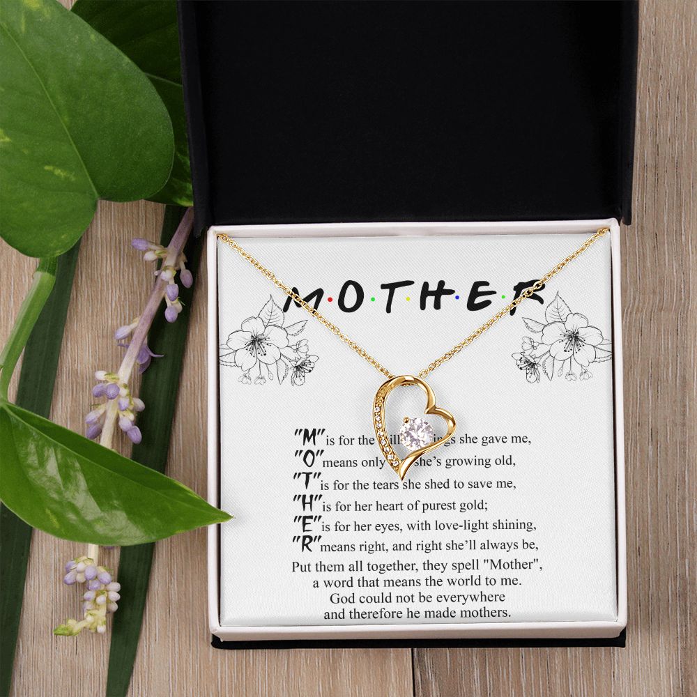 Mom Necklace Gifts for Mom from Daughter to Mom Gifts for Mothers Day from Daughter, To My Mom Necklace from Daughter to Mom Birthday Gifts Necklace with Message Card and Gift Box2224 Forever Love Necklace