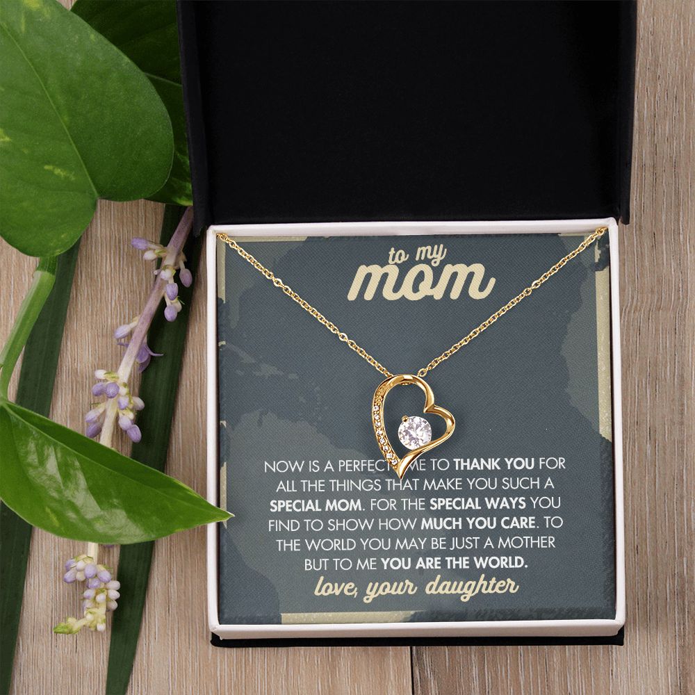 Mom Necklace Gifts for Mom from Daughter to Mom Gifts for Mothers Day from Daughter, To My Mom Necklace from Daughter to Mom Birthday Gifts Necklace with Message Card and Gift Box2237 Forever Love Necklace