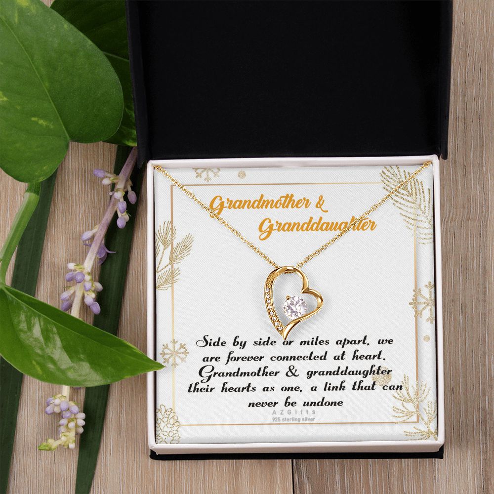 To My Grandma Necklace, Gift for Grandmother Necklace, Mothers Day Gift For Grandma Nana, Grandma Jewelry From Grandchildren GrandKids , Jewelry Box Gift For Grandma Grandmother14 Forever Love Necklace