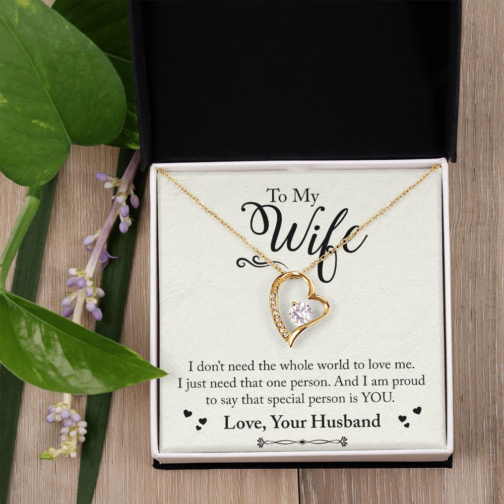 To My Wife Necklace from Husband, Personalized Necklace for Women, Luxury Necklace for Wife from Man Men, Wedding Anniversary Present For Wife, Beautiful Wife Jewelry Christmas Birthday Gift For Wife24 Forever Love Necklace