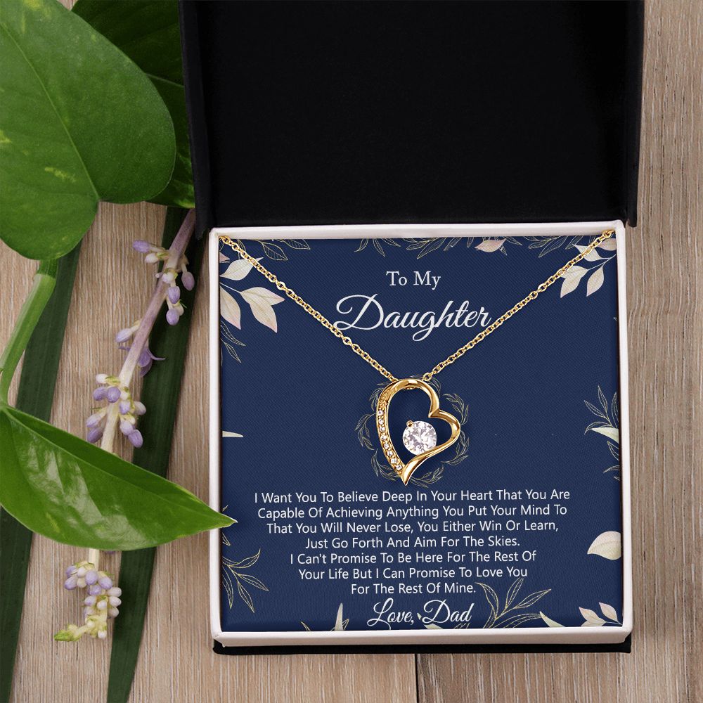 Gift For Daughter from Dad Daughter Father Necklace for Daughter Gift from Dad To My Daughter Necklace Daughters Birthday Christmas Jewelry Birthday Gifts for Women Girls Forever Love Necklace