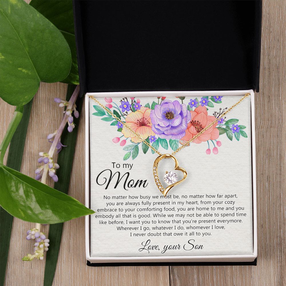 To my Mom Love Your Son Necklace, Meaningful Gift for Mom Necklace Jewelry for Women, Gift for Mom from Son, Son to Mom Jewelry Box, Mom Gift on Mother's Day Birthday Holiday Present Forever Love Necklace