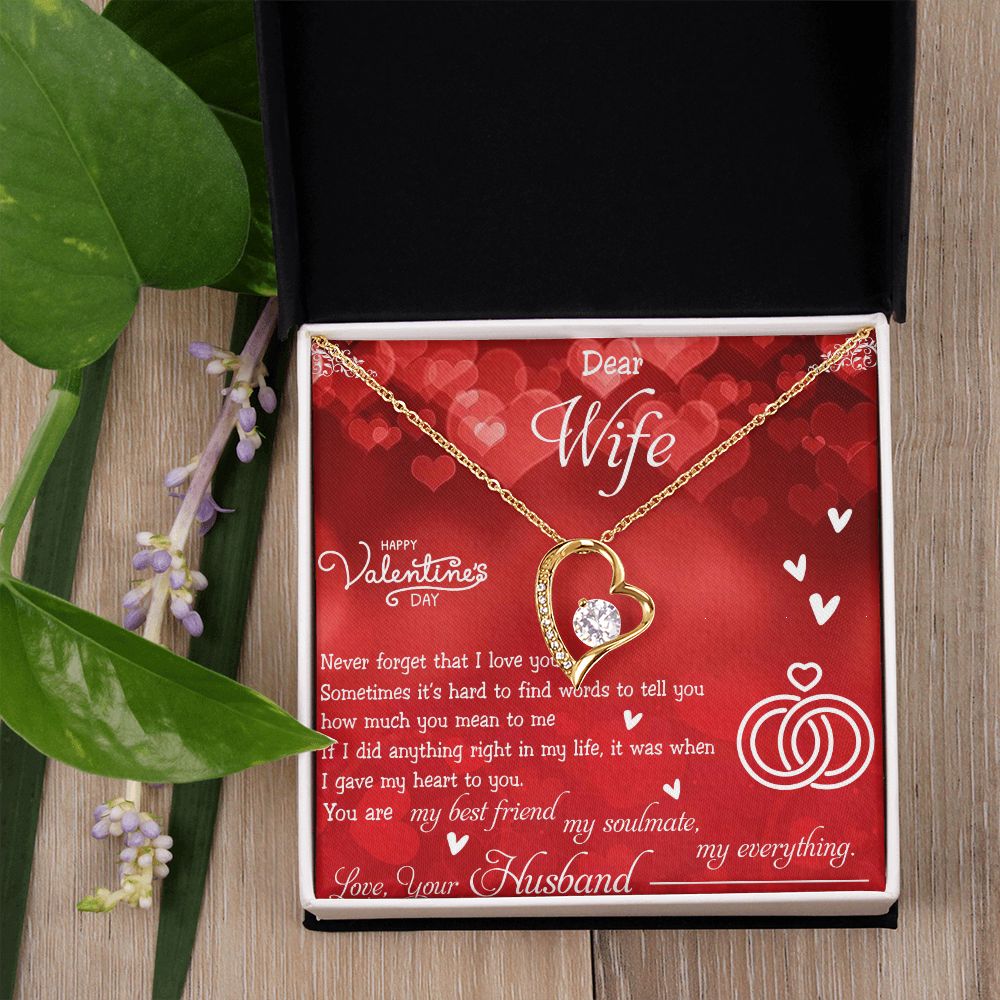 To My Wife Necklace, Wedding Anniversary Jewelry For Women, Necklace For Wife from Husband, Gift For Wife Birthday Gifts From Husband Necklace, Jewelry With Message Card In A Gift Box4 Forever Love Necklace