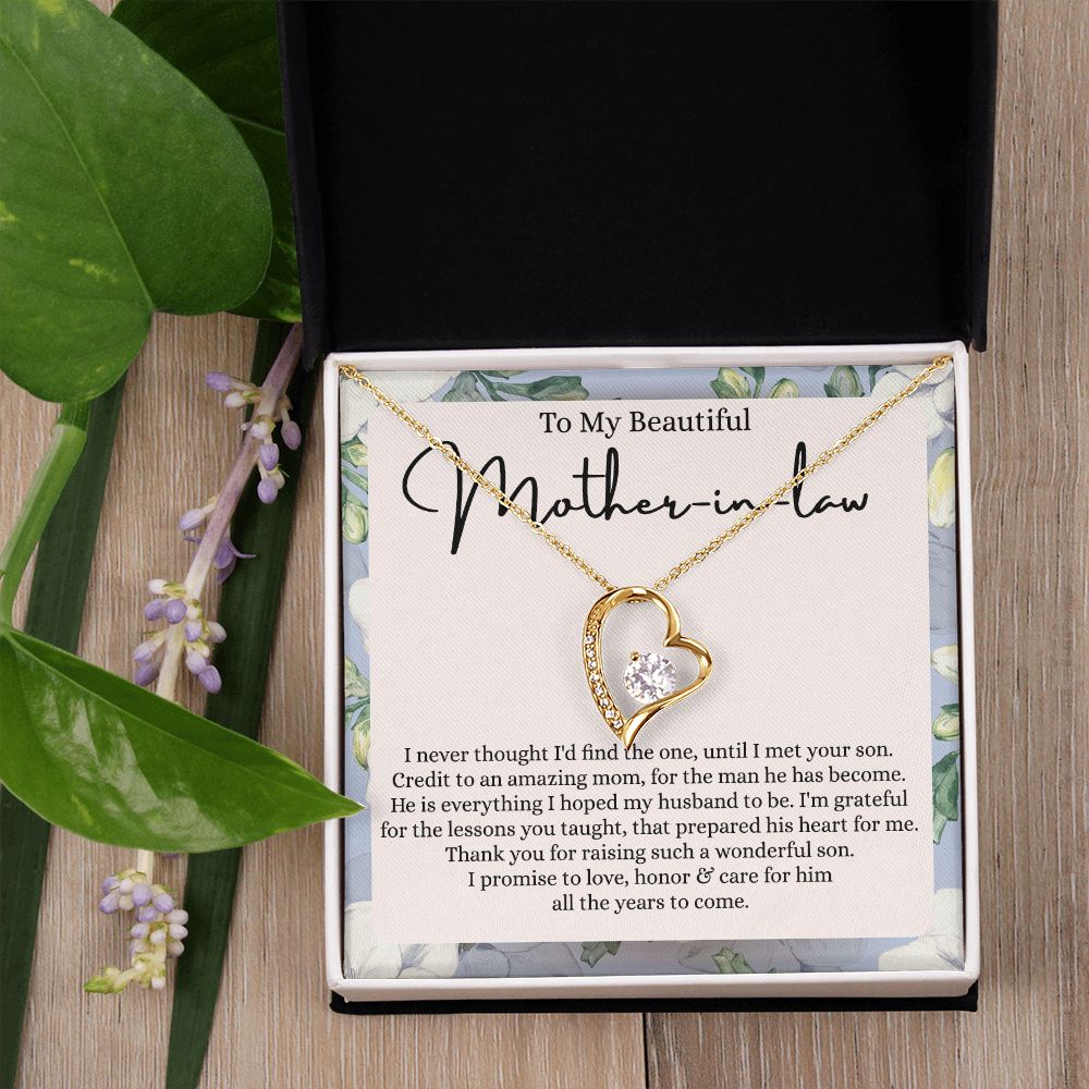 Mother in Law Necklace, Jewelry for Women, Future Mother in Law Gifts from Daughter in Law, Mother of Bride Gifts For Mother in Law, Birthday Gifts For Mother In Law From Daughter In Law Forever Love Necklace