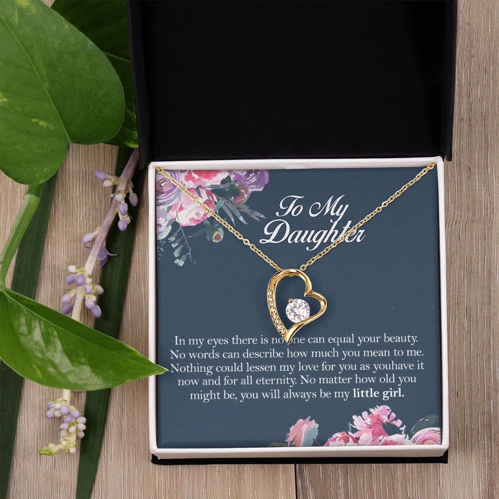 Mother Daughter Gift Ideas, To My Daughter Gift Necklace from Mom, Jewelry Pendant Present for Daughter, Birthday Christmas Gift Graduation Gifts for Daughters, Mother and Daughter Necklace 2139 Forever Love Necklace