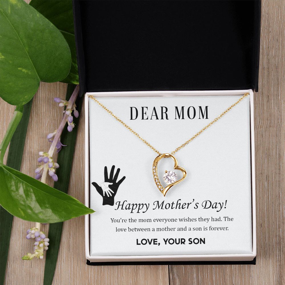 2Mom Necklace Gifts for Mom from Daughter to Mom Gifts for Mothers Day from Daughter, To My Mom Necklace from Daughter to Mom Birthday Gifts Necklace with Message Card and Gift Box2228 Forever Love Necklace