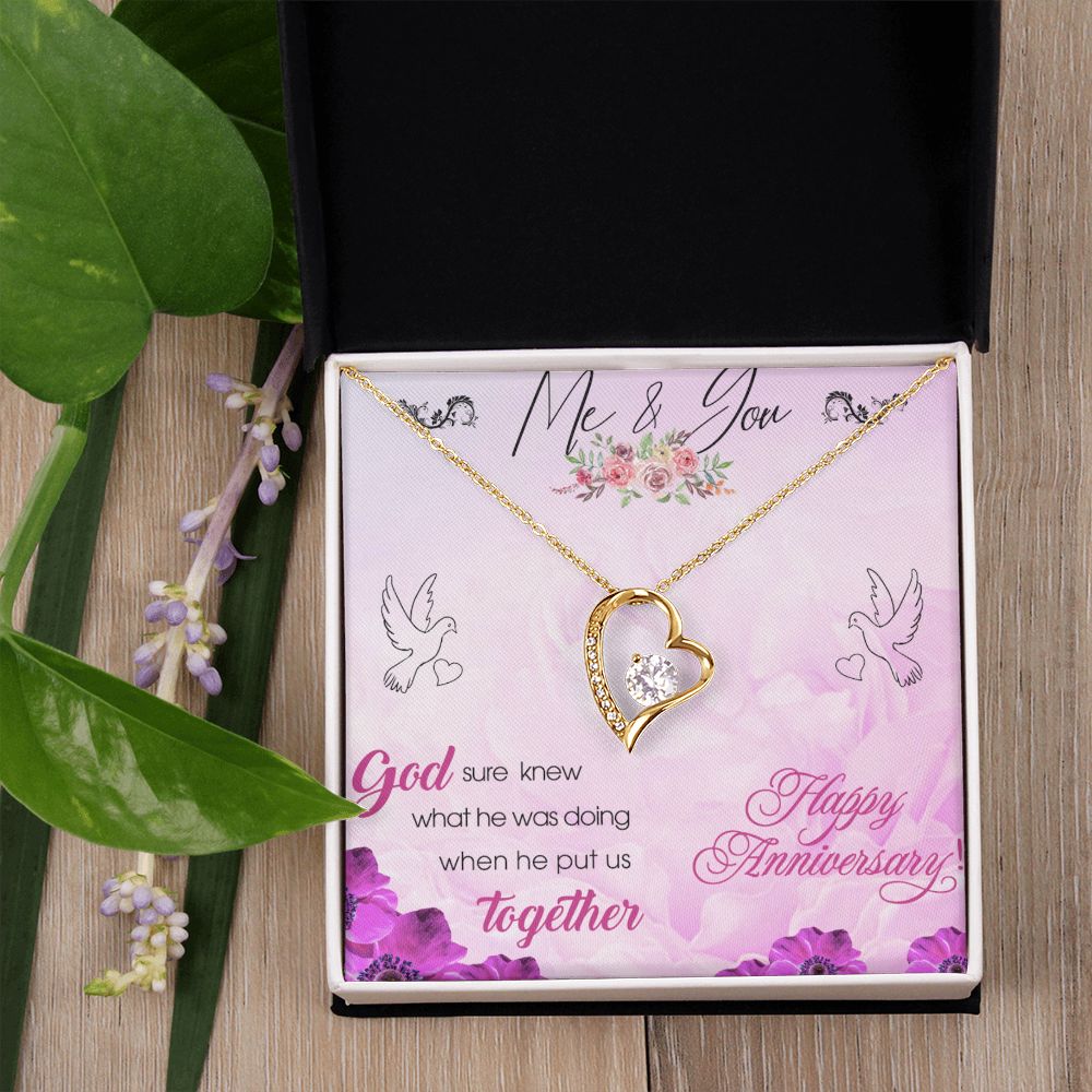 To My Wife Necklace, Wedding Anniversary Jewelry For Women, Necklace For Wife from Husband, Gift For Wife Birthday Gifts From Husband Necklace, Jewelry With Message Card In A Gift Box8 Forever Love Necklace