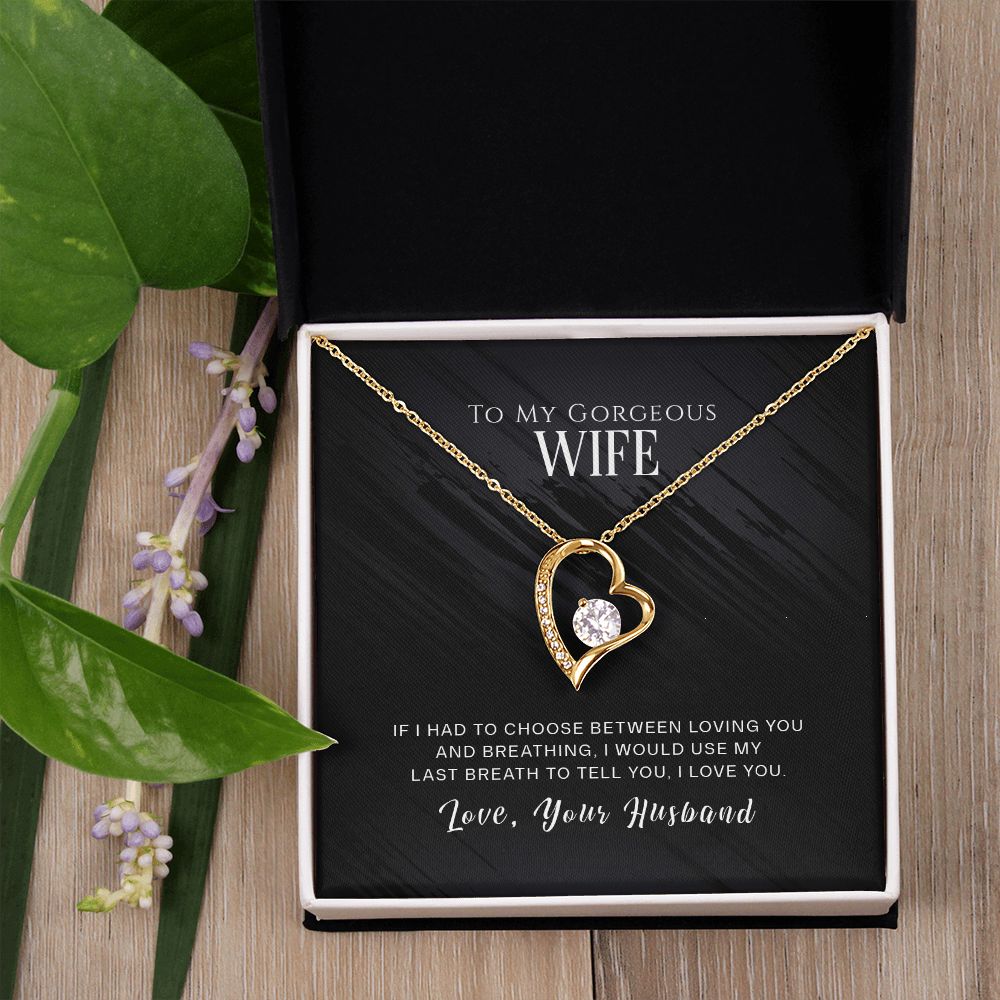 To My Gorgeous Wife Necklace Pendant Gift From Husband - If I Had To Choose With Message Card and Gift Box. Valentine's Day Gift For Wife Future Wife Forever Love Necklace