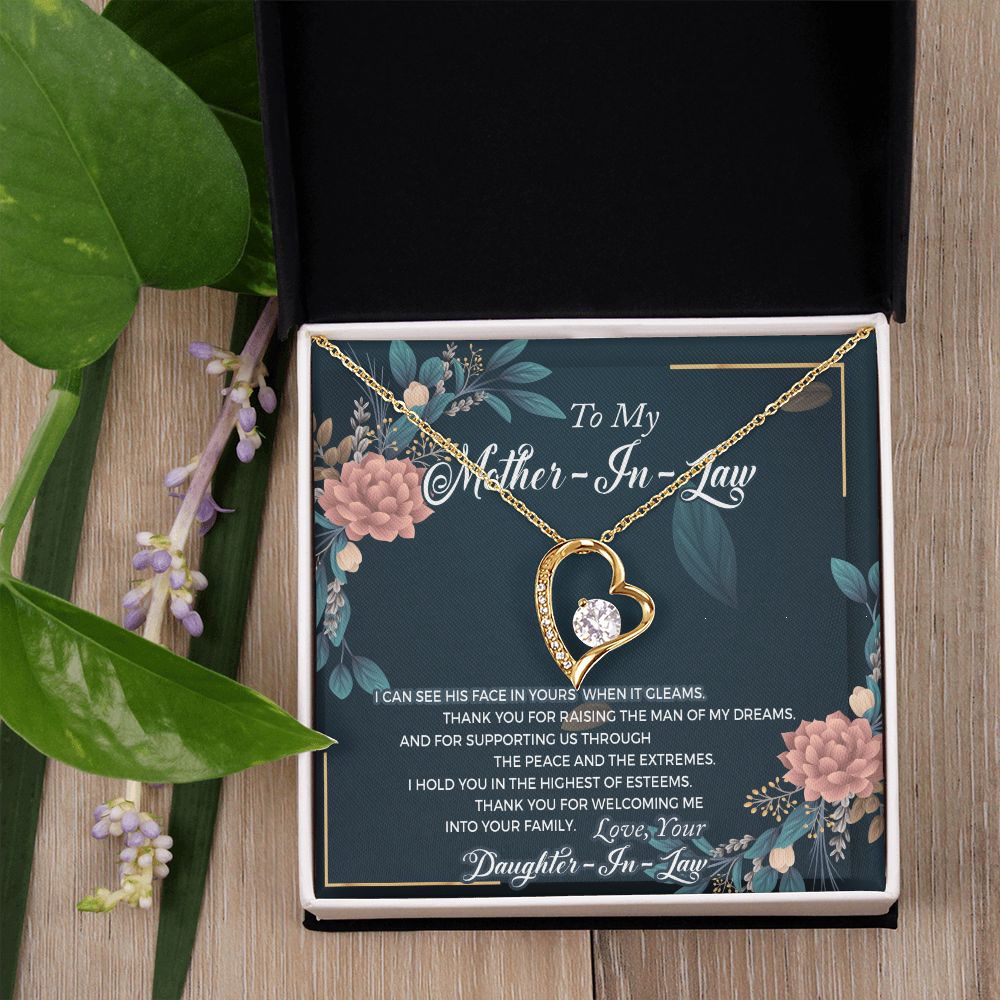 Mother in Law Necklace, Jewelry for Women, Future Mother in Law Gifts from Daughter in Law, Mother of Bride Gifts For Mother in Law, Birthday Gifts For Mother In Law From Daughter In Law2 Forever Love Necklace