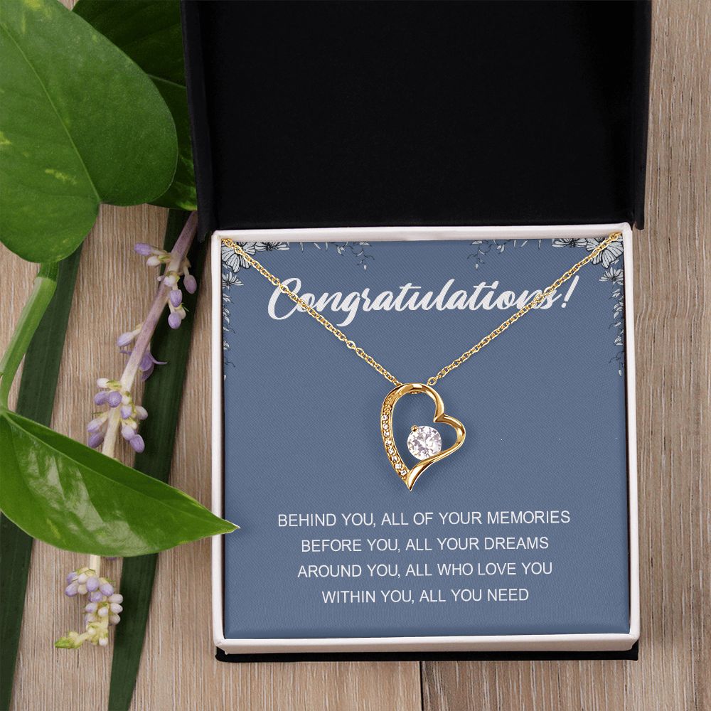 Graduation Gift Necklace for Girls College, High School, Love Knot Necklace Congrats Graduation Pendants Gift For Daughter, Granddaughter, Niece, Sister Forever Love Necklace