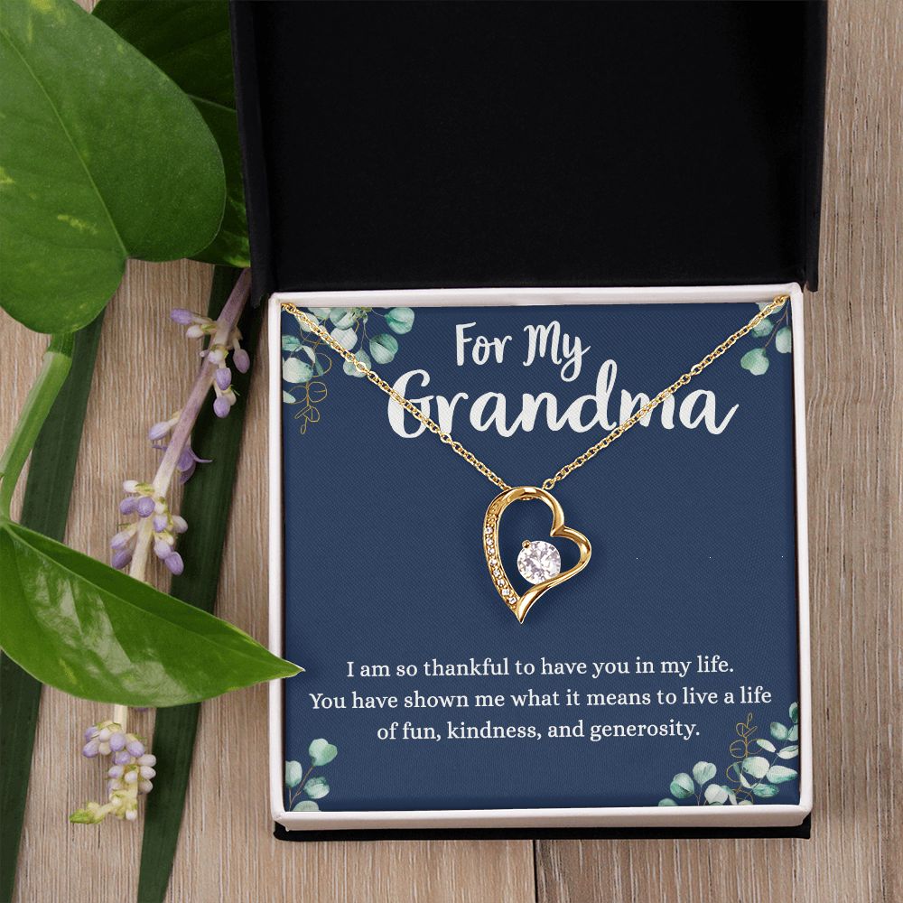 To My Grandma Necklace, Gift for Grandmother Necklace, Mothers Day Gift For Grandma Nana, Grandma Jewelry From Grandchildren GrandKids , Jewelry Box Gift For Grandma Grandmother4 Forever Love Necklace