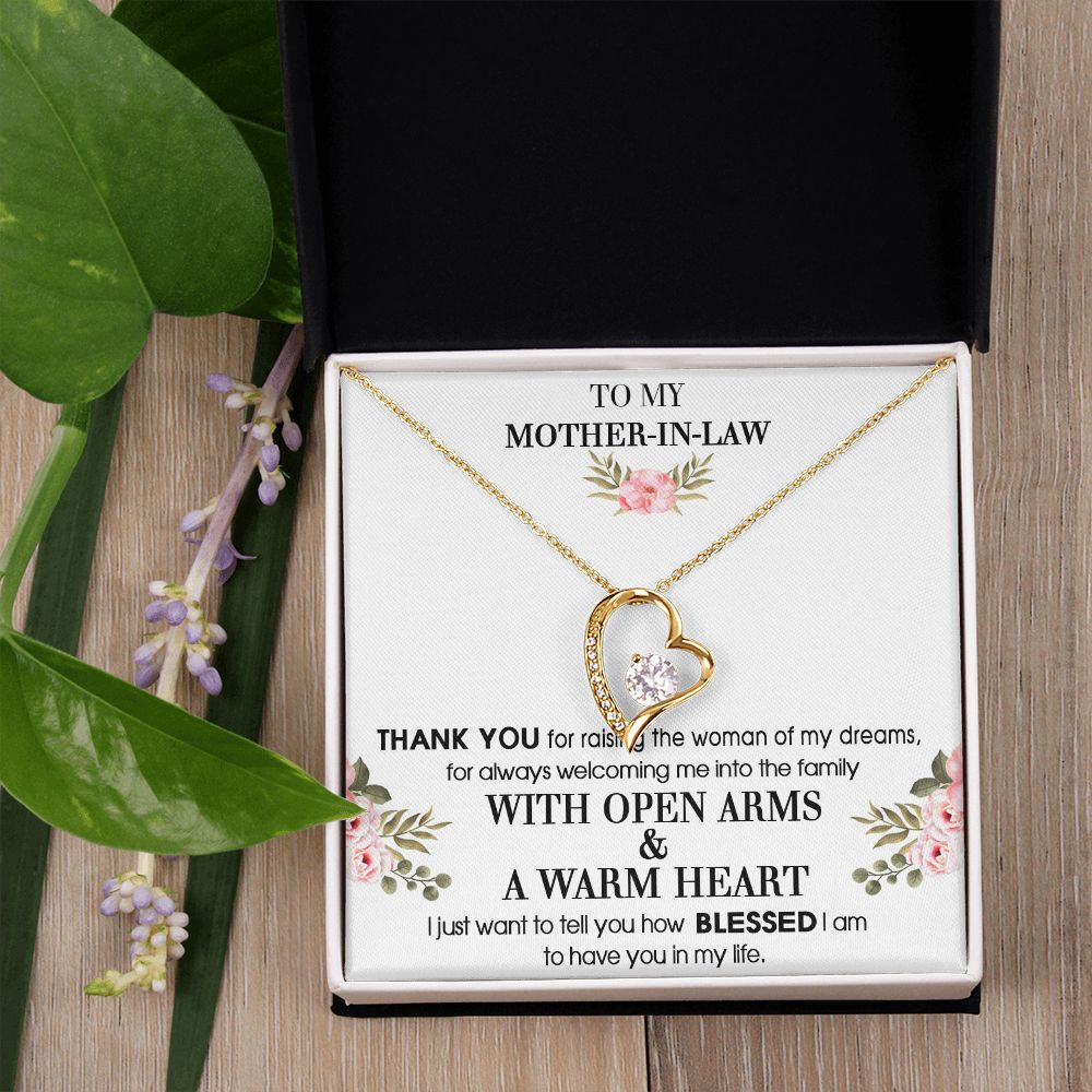 To My Mother-In-Law From Son-In-Law Thank You For Raising Forever Love Necklace
