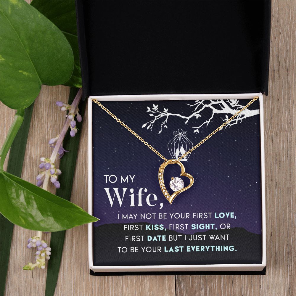To My Wife Necklace from Husband, Personalized Necklace for Women, Luxury Necklace for Wife from Man Men, Wedding Anniversary Present For Wife, Beautiful Wife Jewelry Christmas Birthday Gift For Wife15 Forever Love Necklace