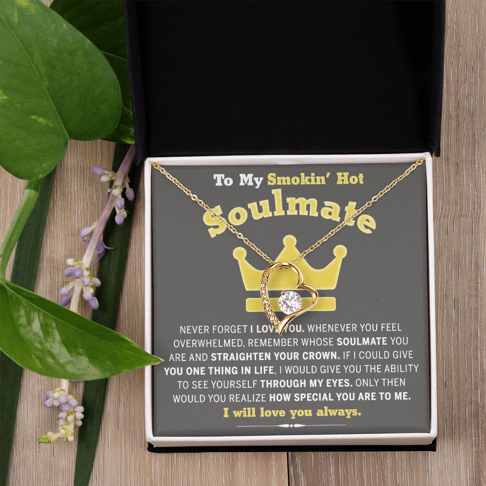 To My Soulmate Necklace for Women Birthday Valentines Day Jewelry Gifts For My Wife with Message Card Box Personalized Gift Present Pendant for Future Wife Soulmate Girlfriend Love 8 Forever Love Necklace