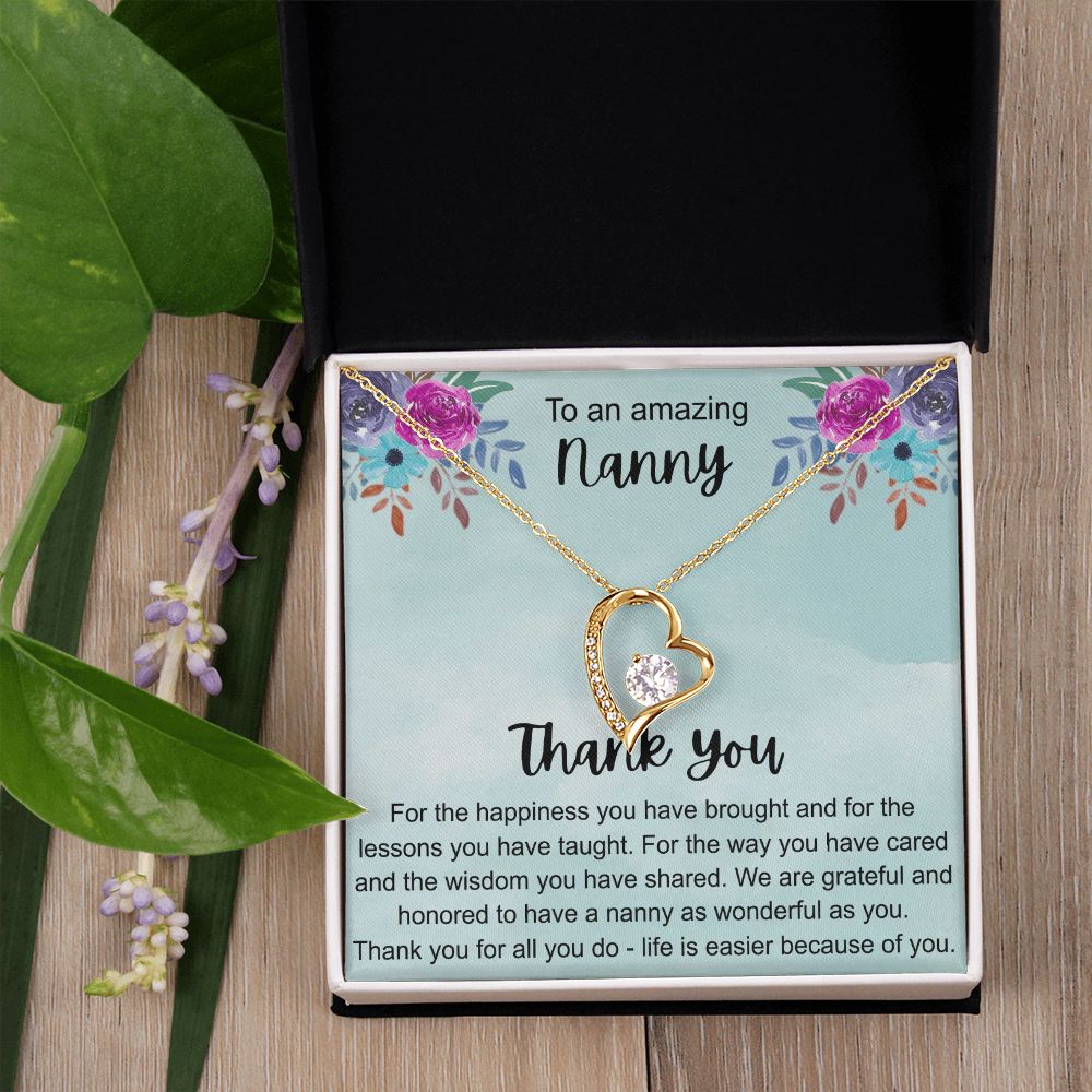 To My Grandma Necklace, Gift for Grandmother Necklace, Mothers Day Gift For Grandma Nana, Grandma Jewelry From Grandchildren GrandKids , Jewelry Box Gift For Grandma Grandmother10 Forever Love Necklace