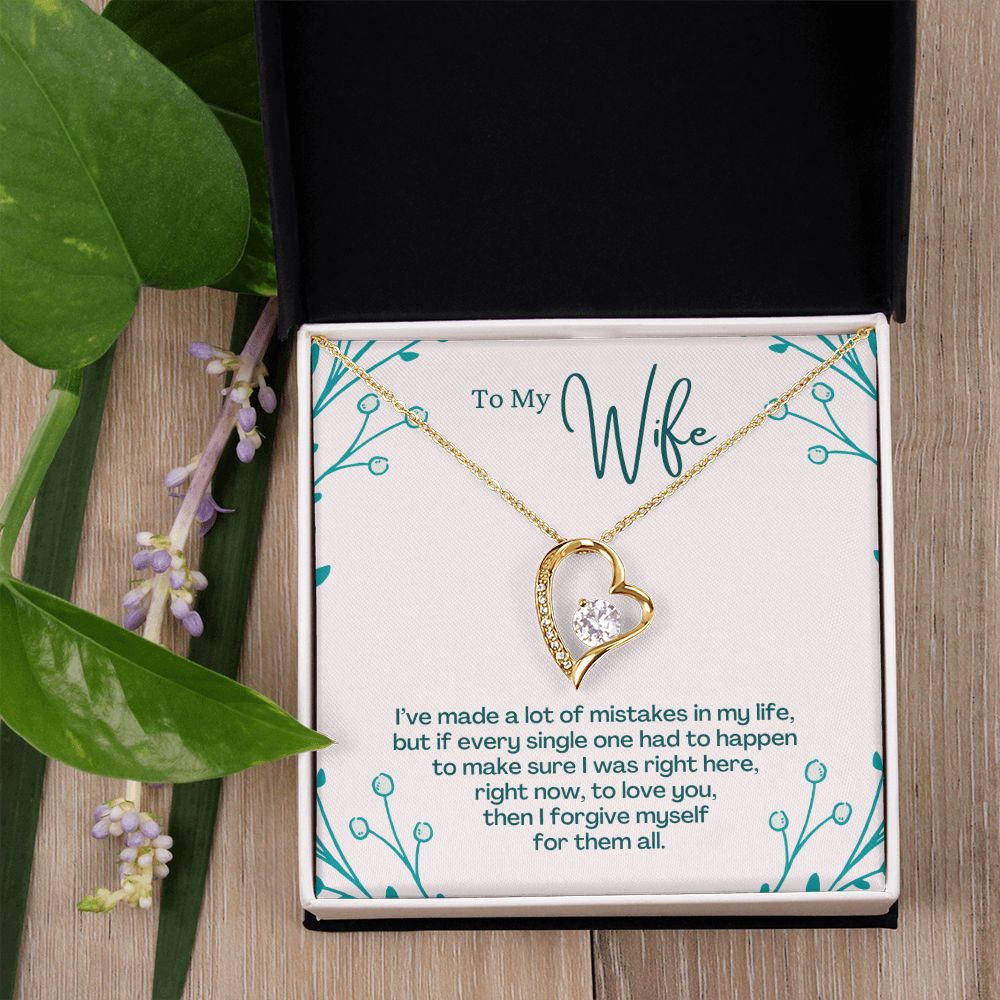 To My Wife Necklace Pendant Gift From Husband I've Made A Lot Of Mistakes With Message Card and Gift Box. Valentine's Day Gift For Wife Future Wife Forever Love Necklace