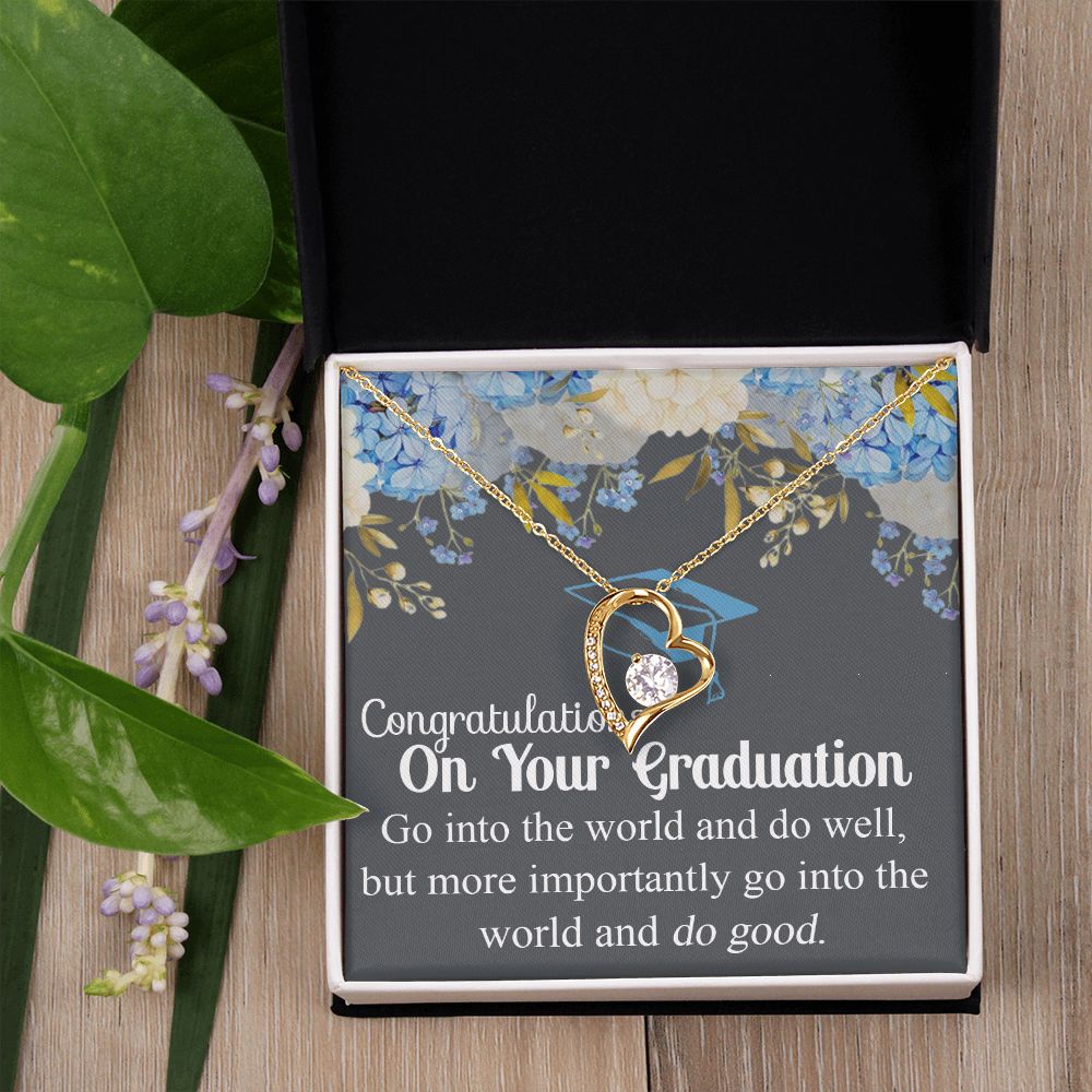 Graduation Gift Necklace For Girls, Graduation Jewelry, College, High School Congrats Graduation Pendants Gift For Daughter, Granddaughter, Niece, Sister Forever Love Necklace