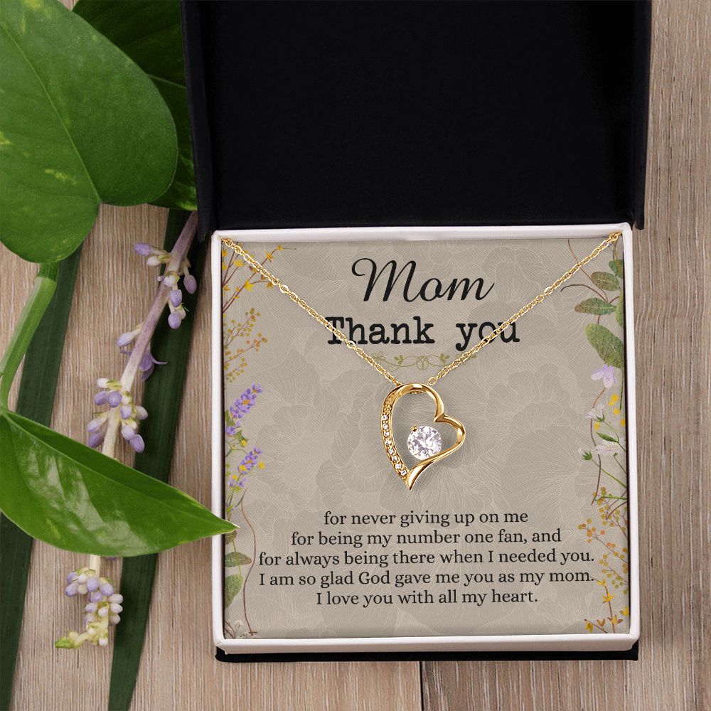 To My Mom Necklace, Thank you Mom Gift, Gift for Mom, Mother's Day Gift from Daughter, Mother Daughter gift, Gift from child, Gift for Mom, Mothers Day Necklace for Women Forever Love Necklace
