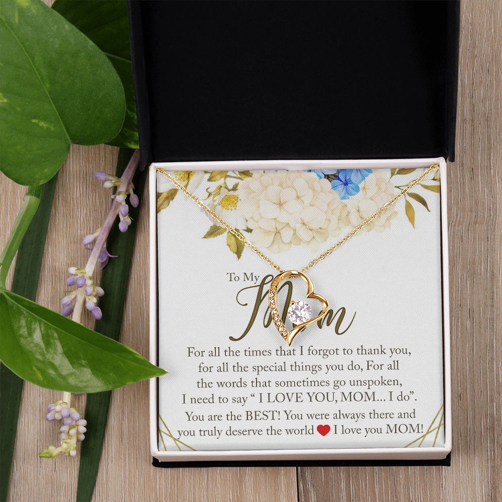 To My Mom Necklace, Gift For Mom, Mother's Day Gift from Daughter, Mom Jewelry Gift for Mothers Day, Birthday Gift for Mother, Moms Gift from Daughter Son, Necklace for Mom Mother 16 Forever Love Necklace