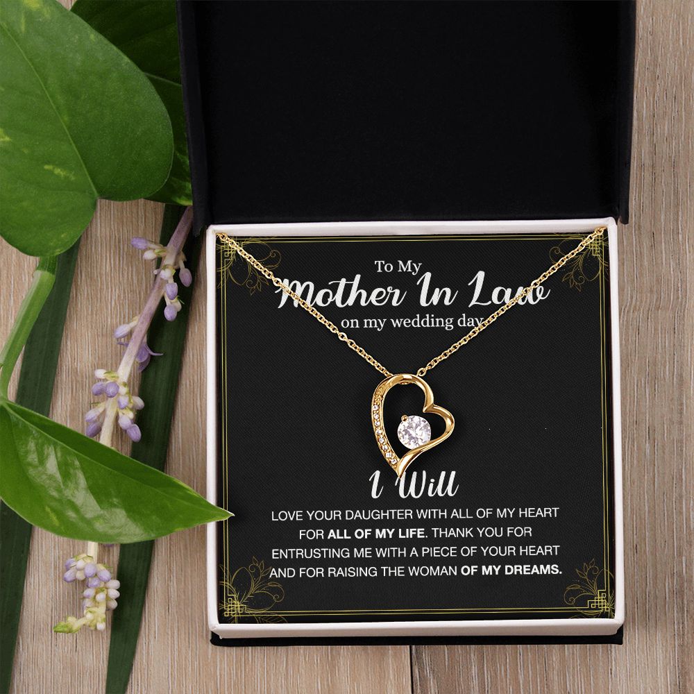 Mother Of The Bride Gift From Groom, Mother In Law Gift on Wedding Day from Groom, Gifts for Mother of the Bride, Future Mother-In-Law Forever Love Necklace