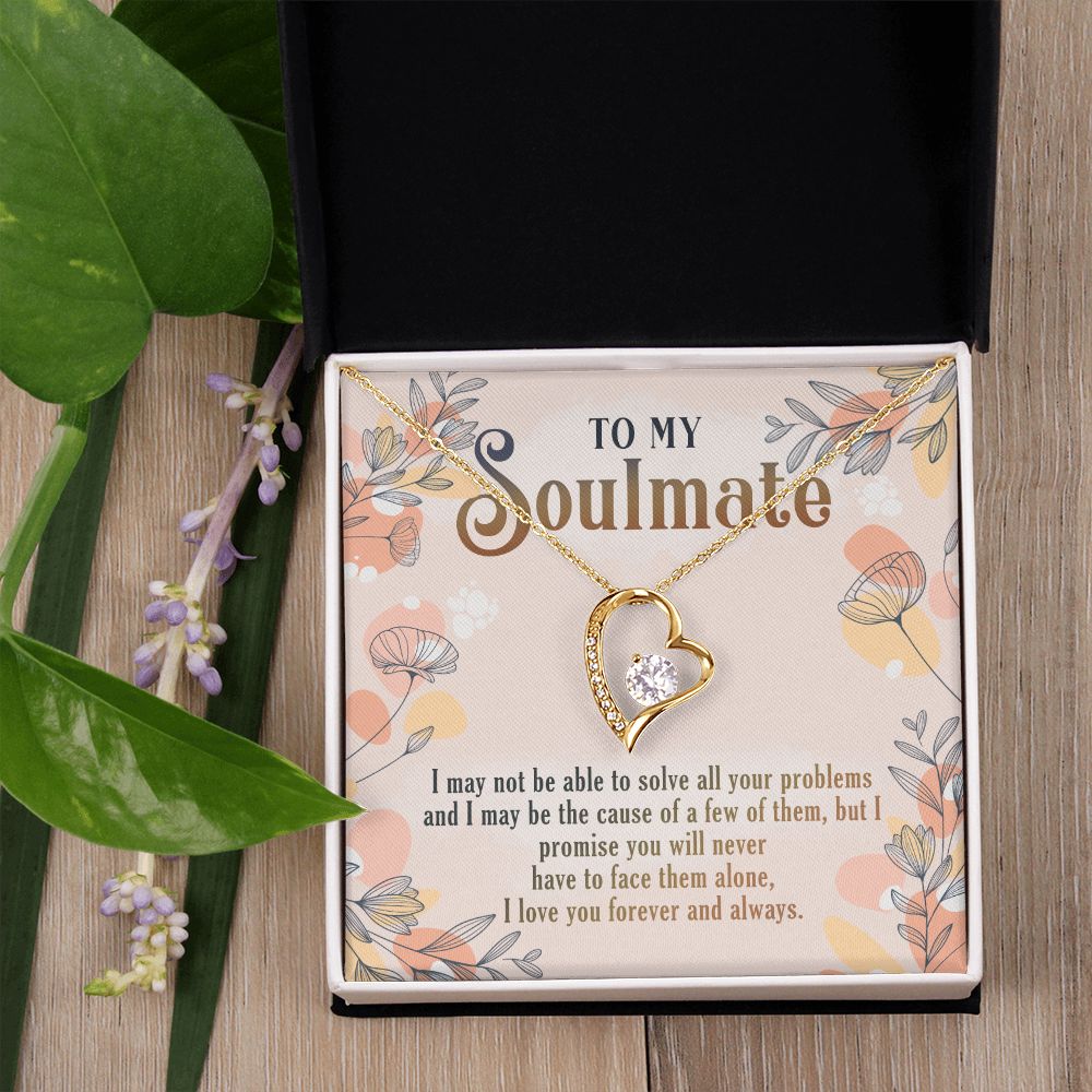 To My Soulmate Necklace for Women Birthday Christmas Jewelry Gifts For My Wife with Message Card Box Personalized Gift Present Pendant for Future Wife Soulmate Girlfriend Love 8 Forever Love Necklace