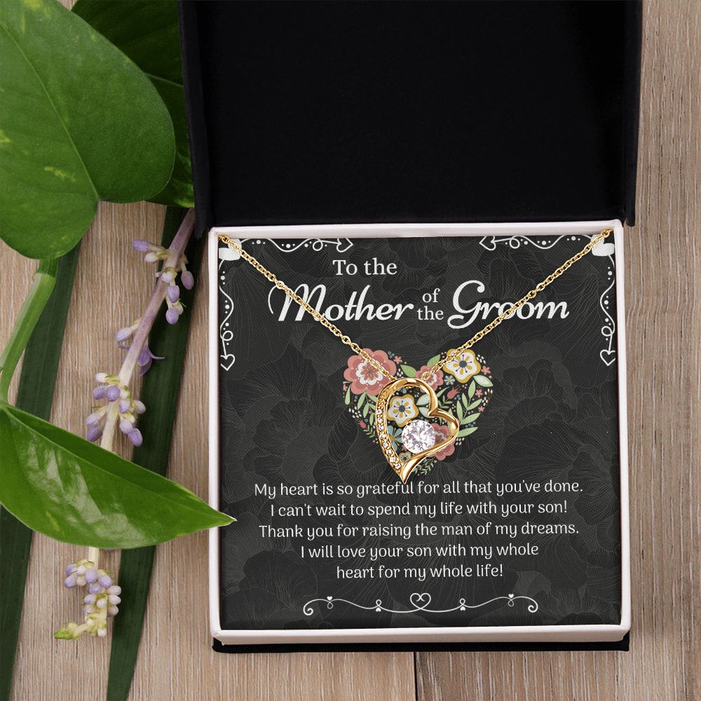 Mother of the Groom Sunflower Bracelet from Bride, Mother of the Groom Jewelry, Unique Mother Of The Groom Wedding Gift, Mom of Groom Gift Forever Love Necklace