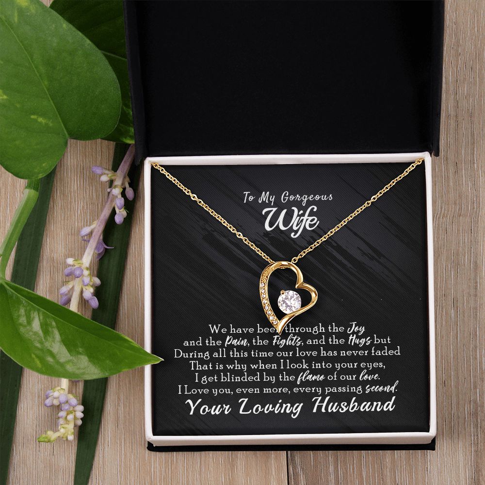 To My Wife Necklace from Husband, Personalized Necklace for Women, Luxury Necklace for Wife from Man Men, Wedding Anniversary Present For Wife, Beautiful Wife Jewelry Christmas Birthday Gift For Wife14 Forever Love Necklace