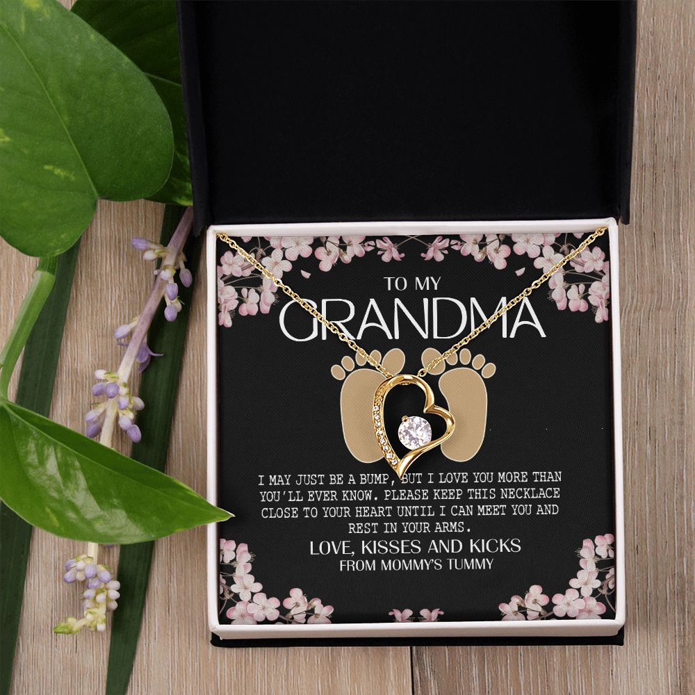 To My Grandma Necklace, Gift for Grandmother Necklace, Mothers Day Gift For Grandma Nana, Grandma Jewelry From Grandchildren GrandKids , Jewelry Box Gift For Grandma Grandmother16 Forever Love Necklace