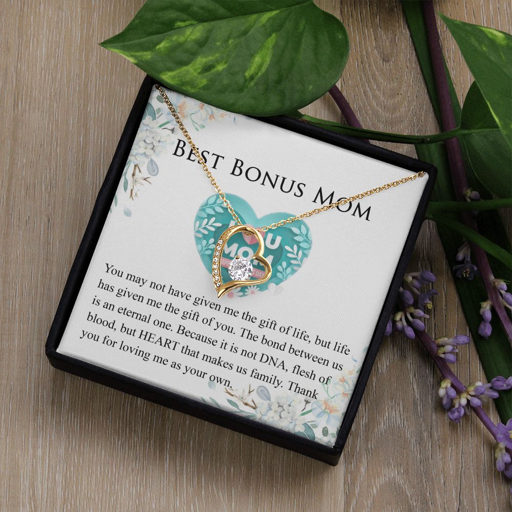 Mother Daughter Necklace as Daughter Gift from Mom, Mom Necklace as Christmas Gift for Mom from Son, Birthday Gift for Mother in Law Necklace, Bonus Mom Gifts for Step Mom Necklace Forever Love Necklace