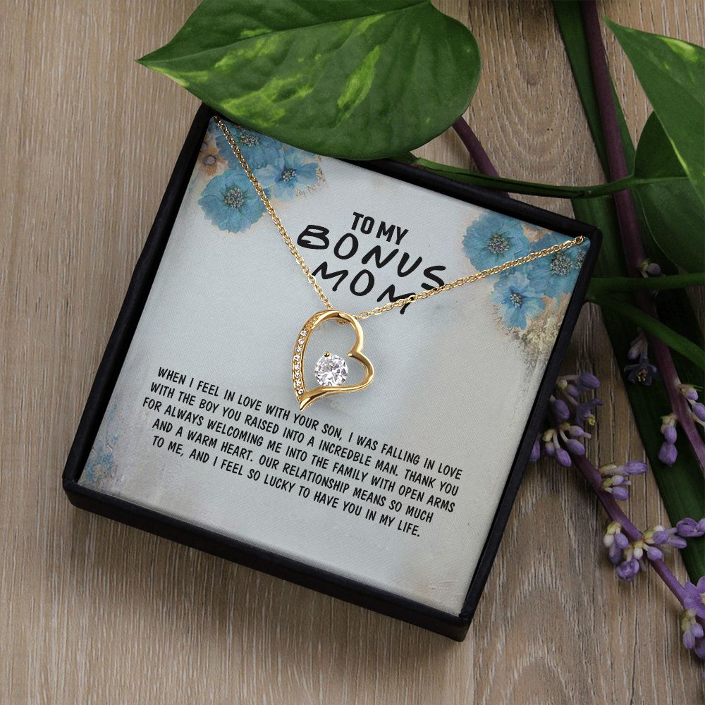 Mother Daughter Necklace as Daughter Gift from Mom, Mom Necklace as Christmas Gift for Mom from Son, Birthday Gift for Mother in Law Necklace, Bonus Mom Gifts for Step Mom Necklace4 Forever Love Necklace