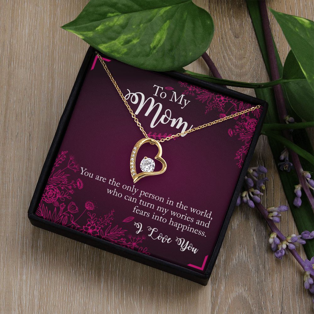 To My Mom Necklace Pendant Gift From Daughter Necklace You Are The Only Person Gift For To Mom Happy Mother's Day Mother In Law Gift On Birthday Anniversary Gift 30821 Forever Love Necklace