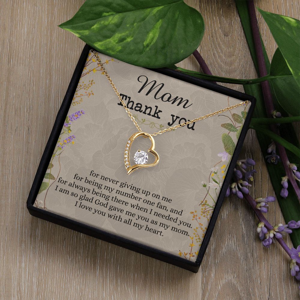 To My Mom Necklace, Thank you Mom Gift, Gift for Mom, Mother's Day Gift from Daughter, Mother Daughter gift, Gift from child, Gift for Mom, Mothers Day Necklace for Women Forever Love Necklace