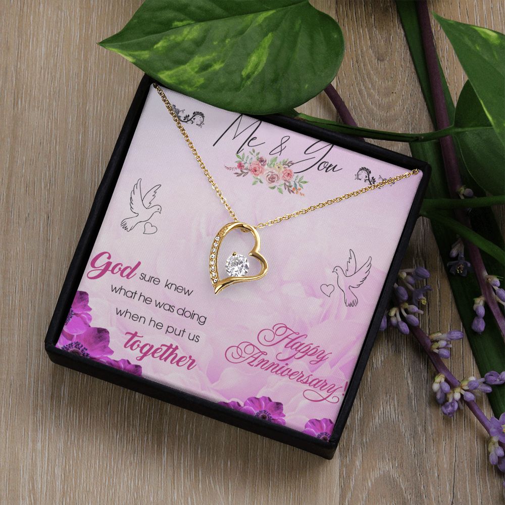To My Wife Necklace, Wedding Anniversary Jewelry For Women, Necklace For Wife from Husband, Gift For Wife Birthday Gifts From Husband Necklace, Jewelry With Message Card In A Gift Box8 Forever Love Necklace