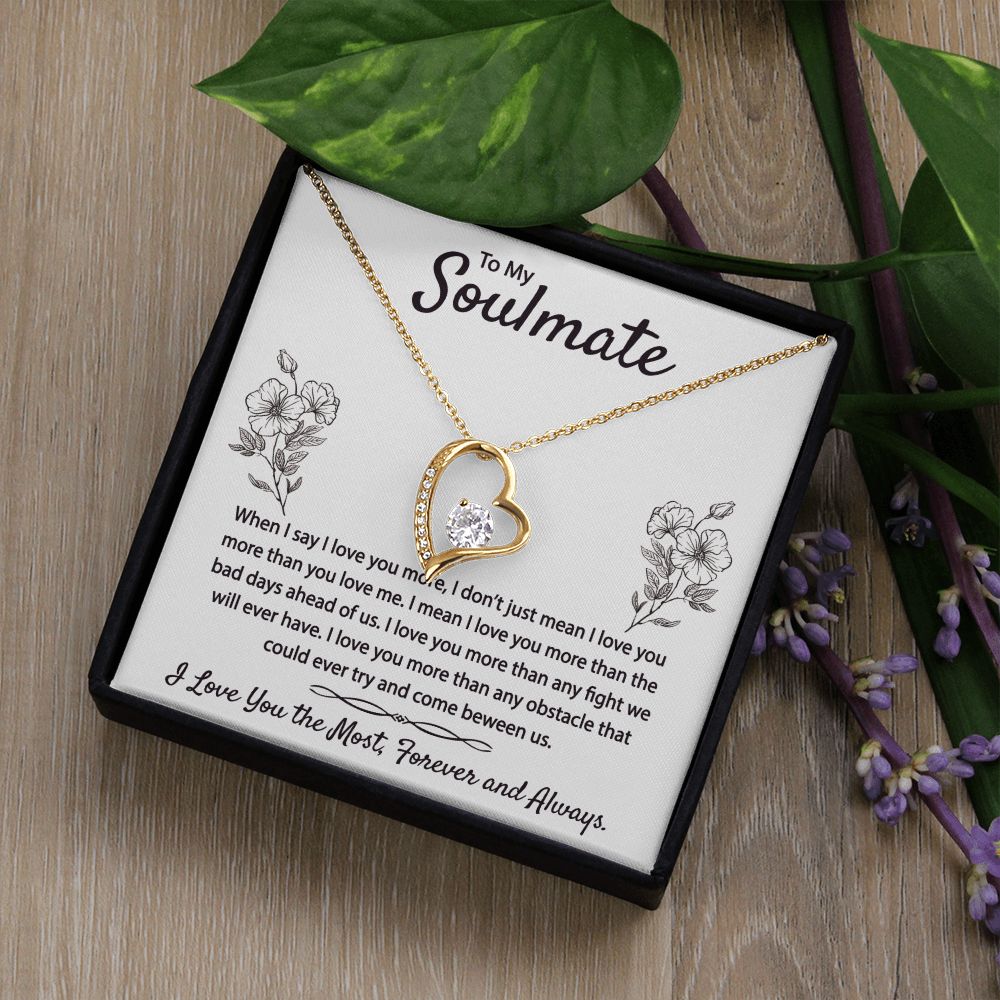 To My Soulmate Necklace for Women Birthday Christmas Jewelry Gifts For My Wife with Message Card Box Personalized Gift Present Pendant for Future Wife Soulmate Girlfriend Love 9 Forever Love Necklace