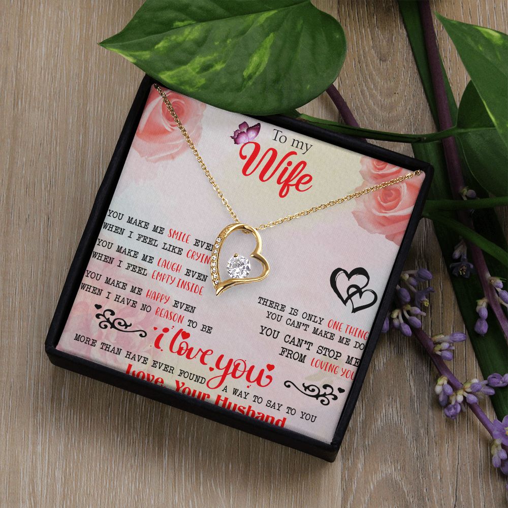 To My Wife Necklace, Wedding Anniversary Jewelry For Women, Necklace For Wife from Husband, Gift For Wife Birthday Gifts From Husband Necklace, Jewelry With Message Card In A Gift Box3 Forever Love Necklace